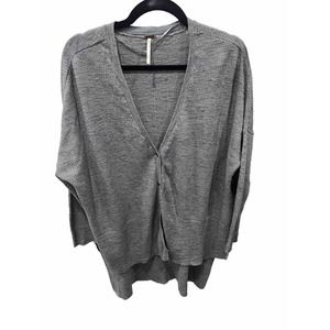 Free People Womens TGIF Hi-Low Cardigan Sweater Long Sleeve Sz Small Gray